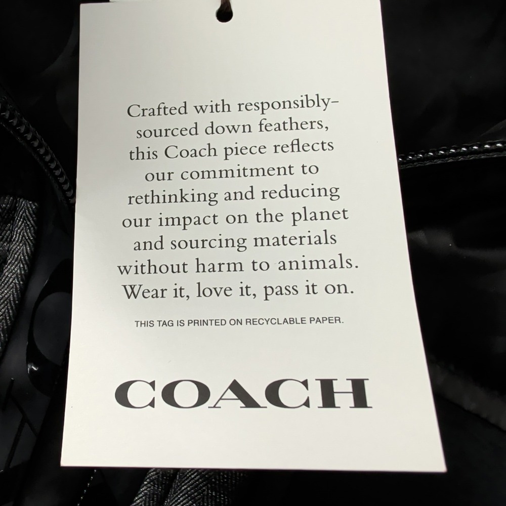 Coach Mens Signature Colorblock Down Vest Black Grey Puffer CG626 XL New - Picture 10 of 14